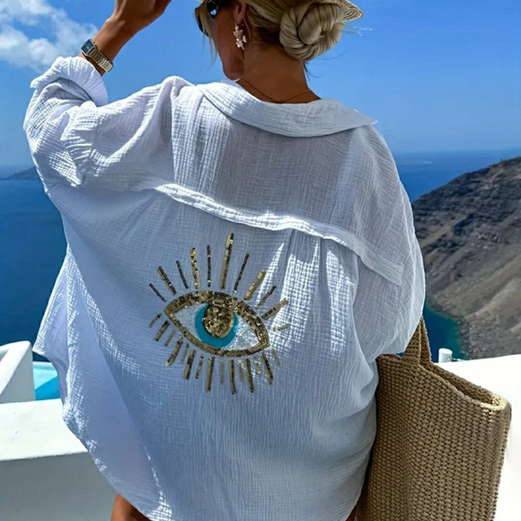 Boutique Other - NWT! Sequin Eye Swim Coverup